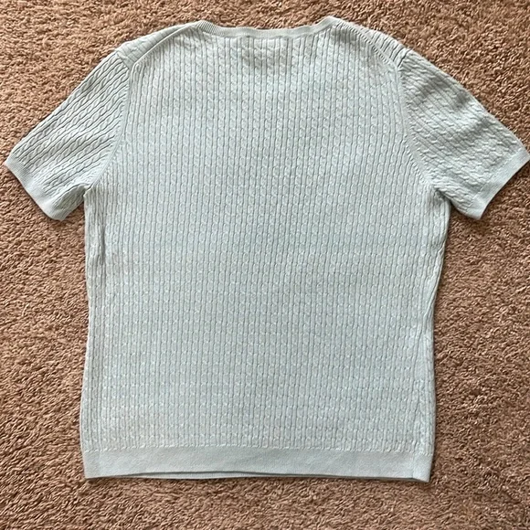 Brooks Bothers silk & cashmere sweater & cardigan set, light aqua - Picture 9 of 9